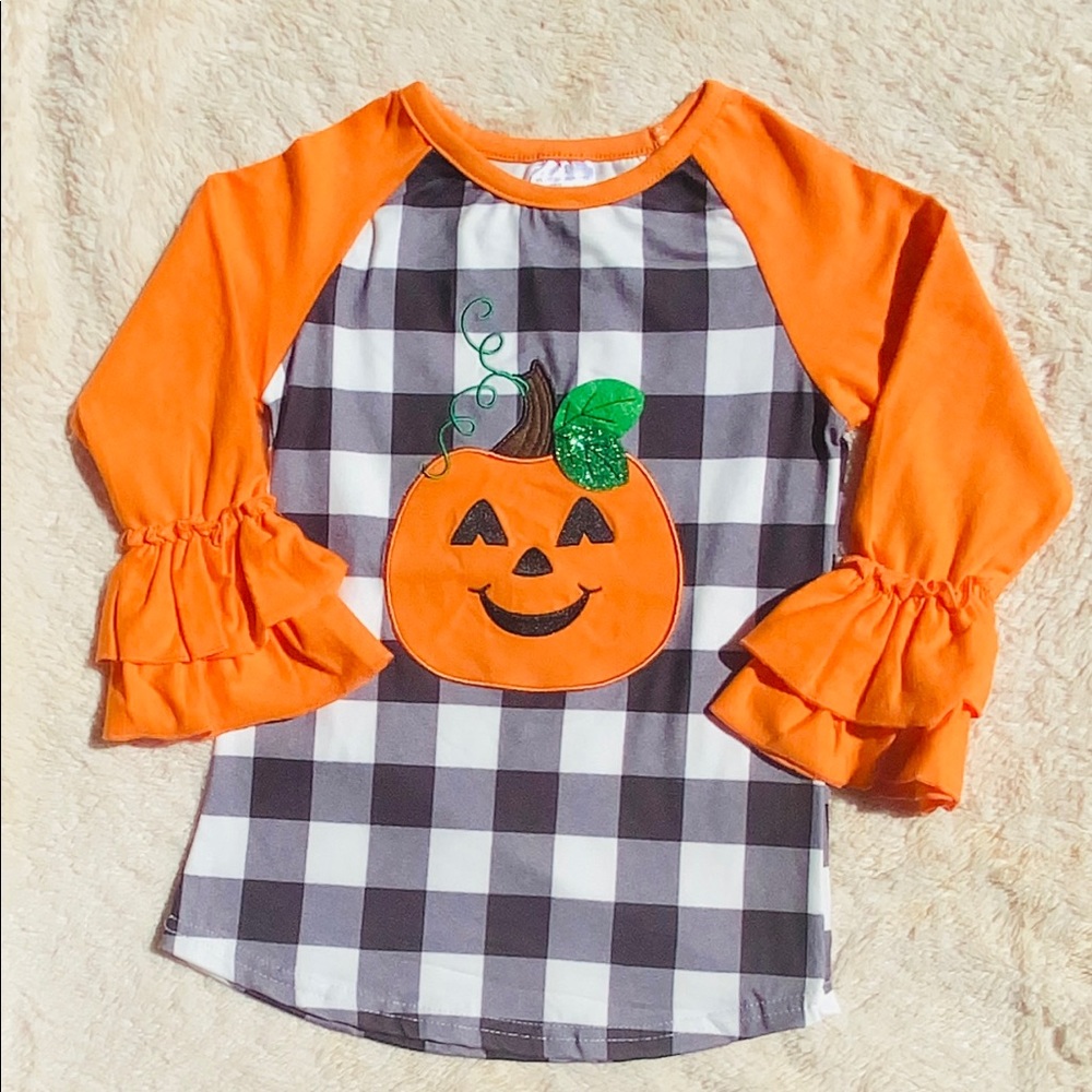 Nwt Glitter Applique Pumpkin Raglan